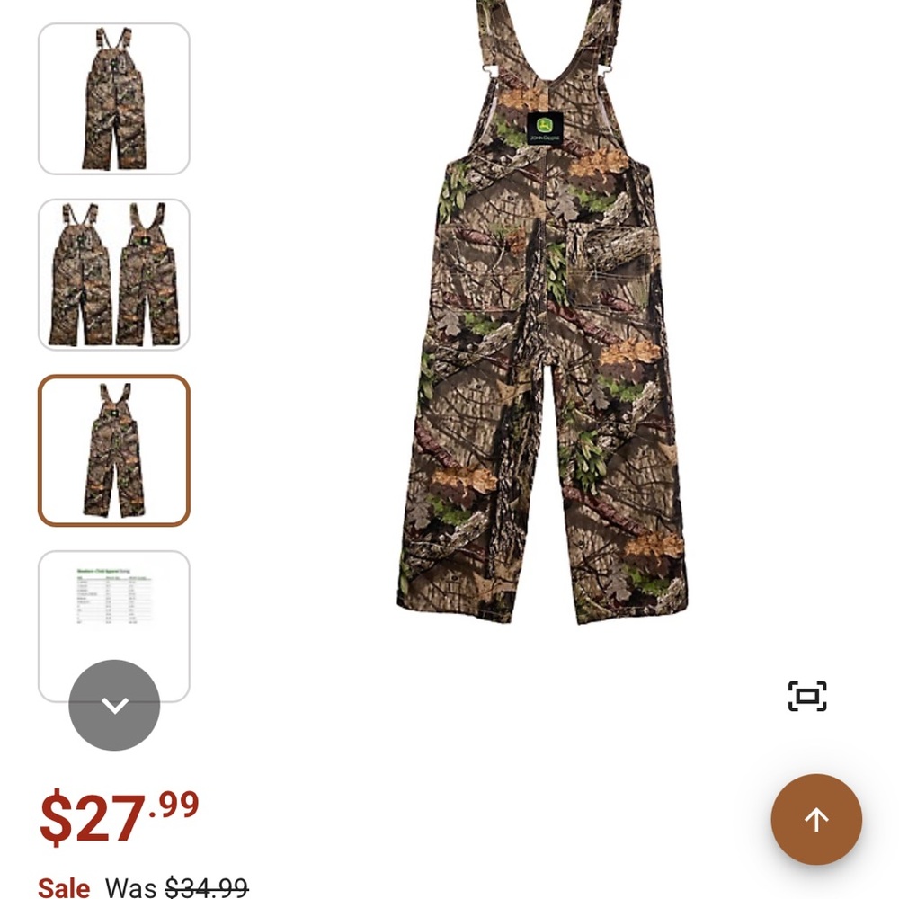 John Deere Camouflage Kids Overalls
